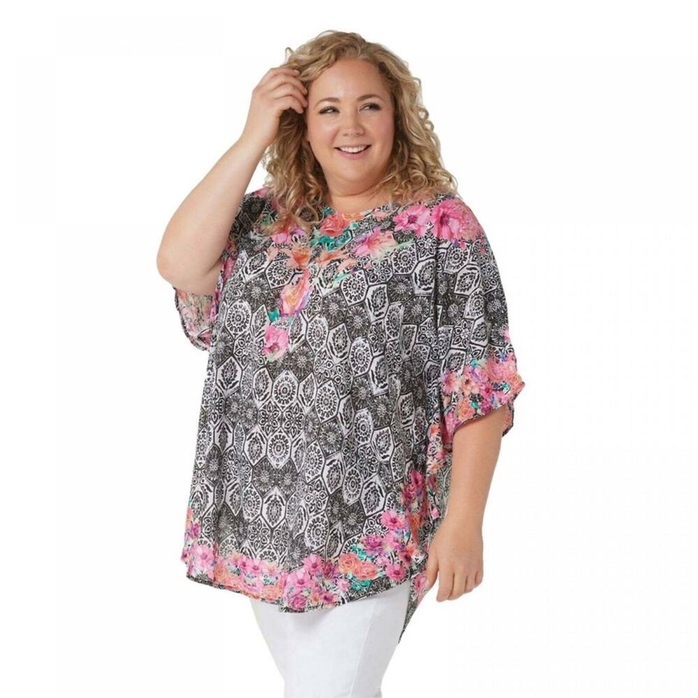Tolani Collection Woven Floral Caftan Tunic
